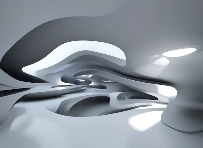 Parametric interior design in the style of Zaha Hadid