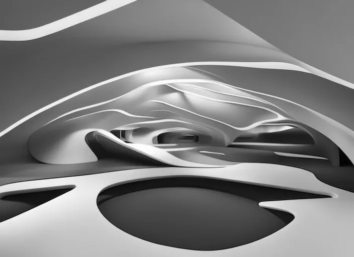 Parametric interior design in the style of Zaha Hadid