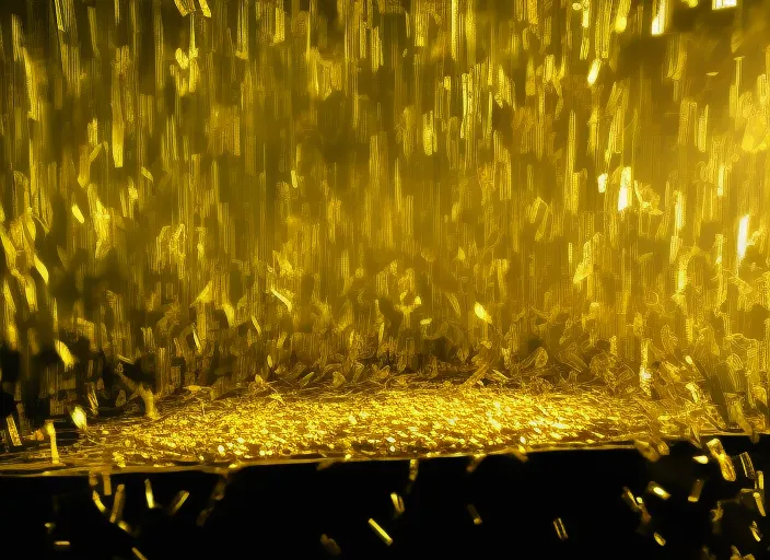 money, gold, fortune irradiating golden light