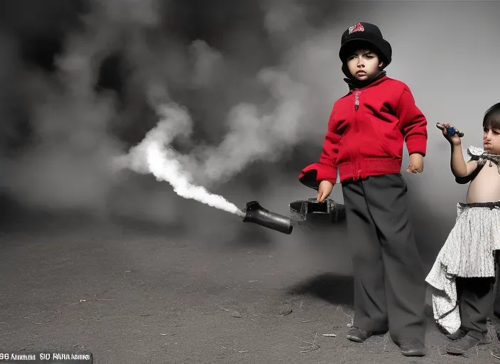 Un niño está fumando y le están gritando