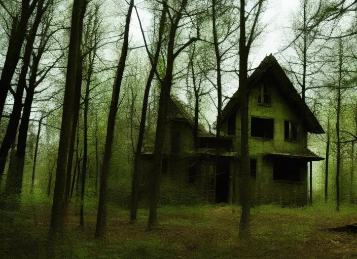 hunted house in a forest