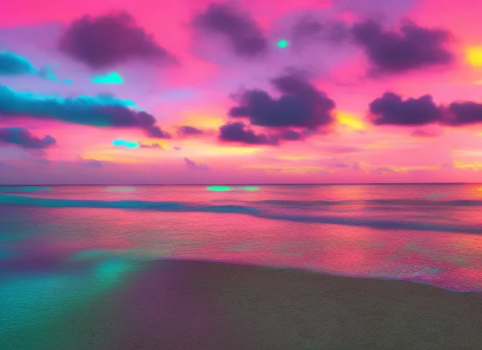 A neon beach