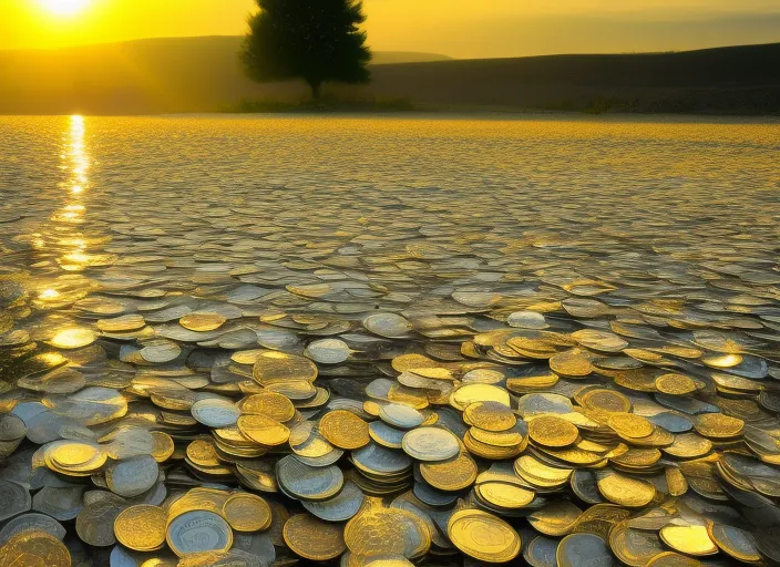 Money irradiating golden light