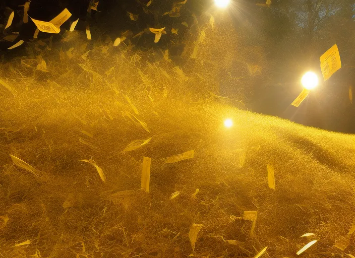 Money irradiating golden light