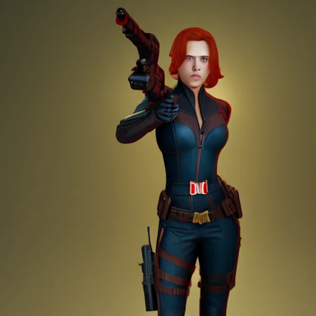 Scarlet johansson black widow holding a gun