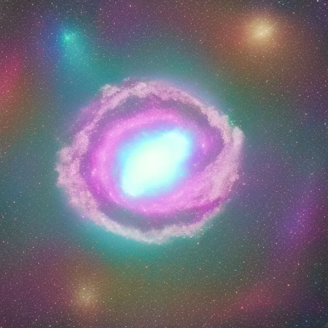 a rainbow star explosion in vast outer space