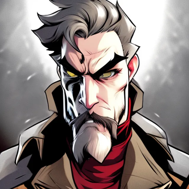 highly detailed portrait of pierce brisnan as old sailor, by Dustin Nguyen, Akihiko Yoshida, Greg Tocchini, Greg Rutkowski, Cliff Chiang, 4k resolution, Dishonored inspired, bravely default inspired, vibrant but dreary red, black and white color scheme! ! ! , epic extreme long shot, dark mood and strong backlighting, volumetric lights, smoke volutes, artstation HQ, unreal engine, octane renderer, HQ, 8K