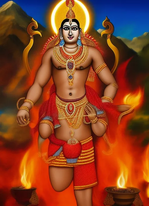 According to another Hindu legend, the god of love, Kamadeva, was sent by the gods to awaken Lord Shiva from his deep meditation. However, Lord Shiva was angry at being disturbed and opened his third eye, burning Kamadeva to ashes. Later, Lord Shiva was pleased with Kamadeva's sacrifice and brought him back to life. Holi is celebrated as a tribute. have Kamadeva be in a place of dark contemplation