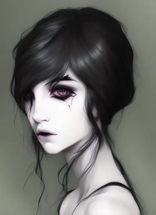 a detailed portrait of a cute goth brunette girl, by justin gerard and agnes cecile, digital art, realistic painting, trending on artstation