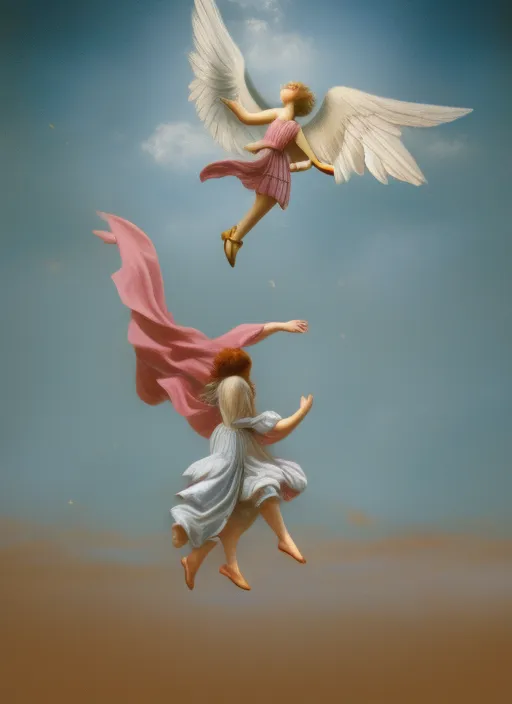 Angel falling from sky