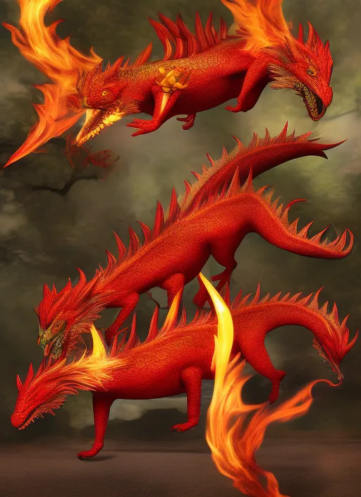 A fire dragons