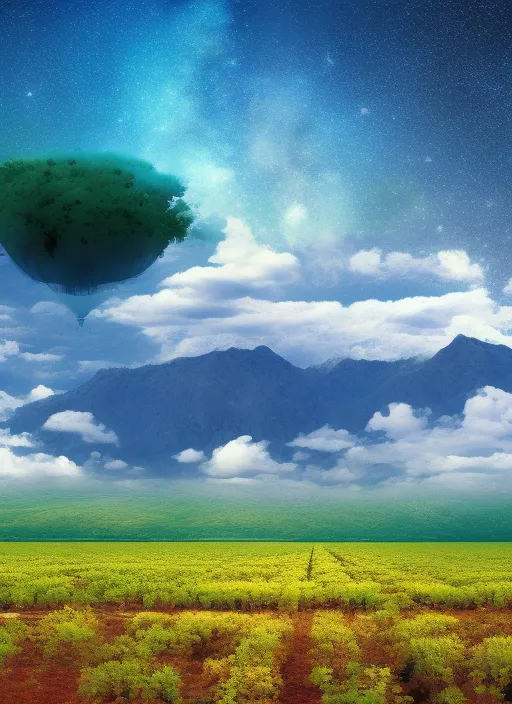 A lonely planet in outverse, landscape, dream