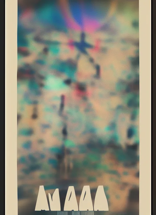a poster with the words AIWAA. reduced to a single letter : 2.0 | blurry, ugly, deformed, jpeg, high resolution: -1.0