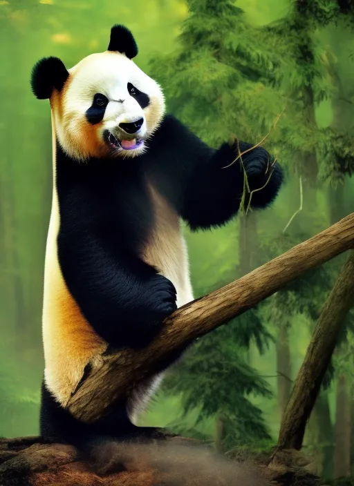 A fire panda in forest 