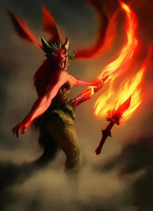 A demon with fire 