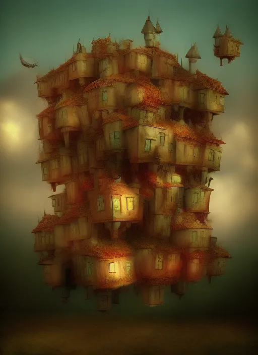 photorealistic flying castle, many details, Ultra detailed, octane render, by Alexander Jansson ultra High defination quality  no blur image. change the flying house to a castle