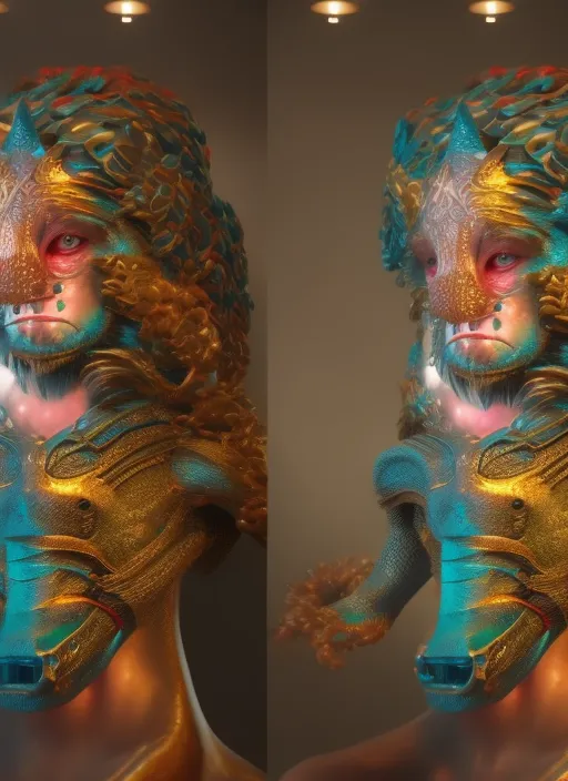 Generate a portrait of a mythical creature,   in stunning 8K UHD resolution.