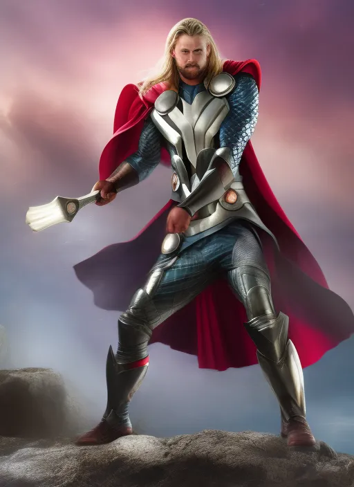 Thor - with a lightning bolt behind his head. Add a lightning bolt behind his head