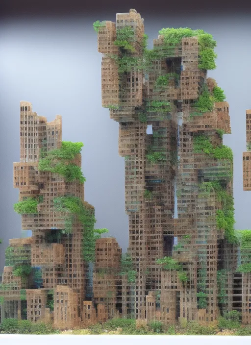 Create a hyper realystic buildings.That are growing from foundation to high level