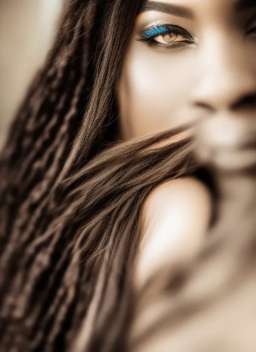 mdjrny-v4, young black Fashion Model with Gorgeous Hair by Greg Rutkowski and Magali Villeneuve, Beautiful Eyes, Toned Body, Cinematic Lighting, Depth of Field, Photography 