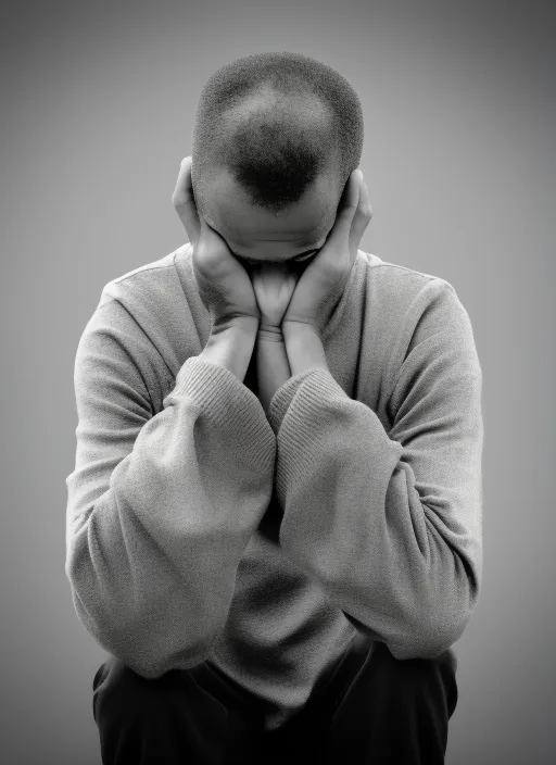 A Foto of a Man with His Hands Folded in Contemplation, Faith. contemplation, faith, 8k