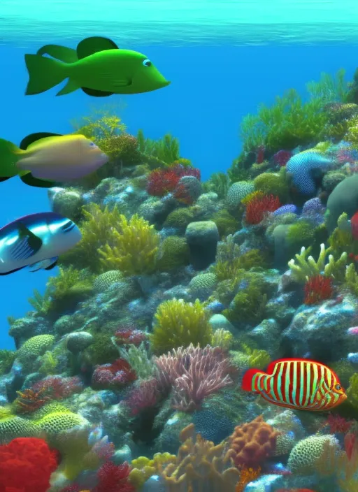 coral reef with marine biodiversity, full HD, 16k, hyperrealistic