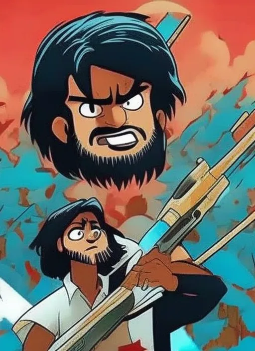 Kgf in cartoon character 