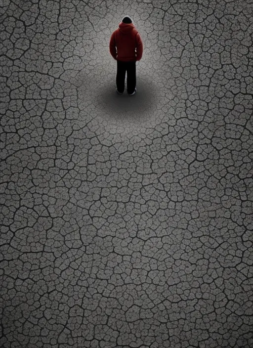 a person standing in the middle of the earth 