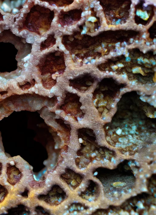 a closeup view of the inside of a geode