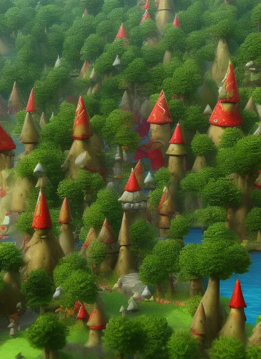 A gnome village in the middle of the forrest
