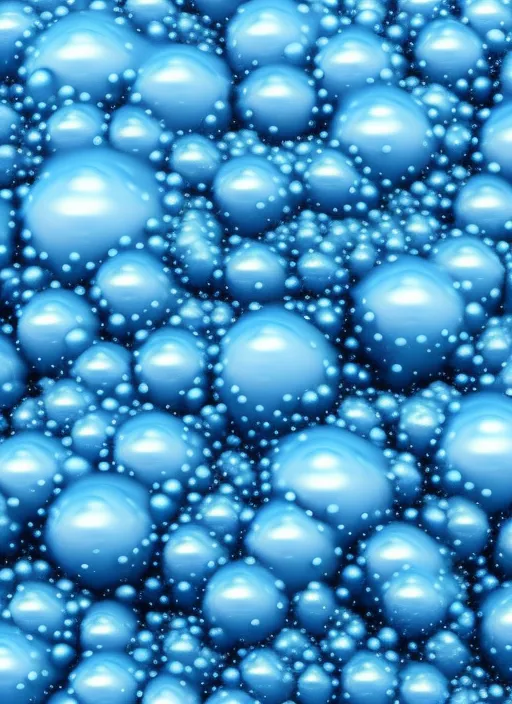3D hyperrealistic HD view of thick blue liquid bubbles
