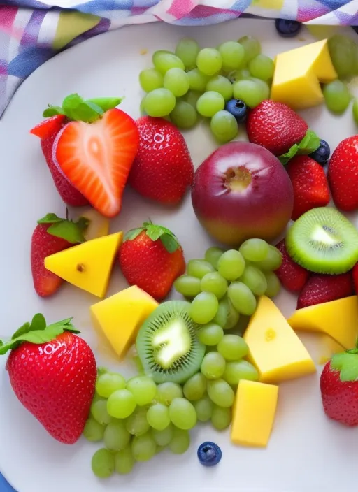 Cut up your favorite fruits into bite-sized pieces. Some good options include strawberries, blueberries, kiwis, mangoes, and grapes.