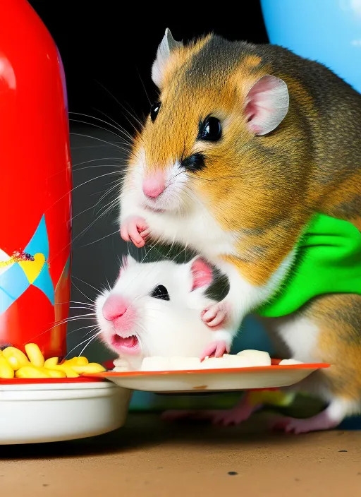 hamster feeding the clown