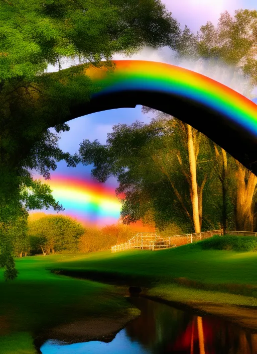 Rainbow over bridge 