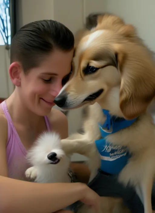 dog dancing together with jordan