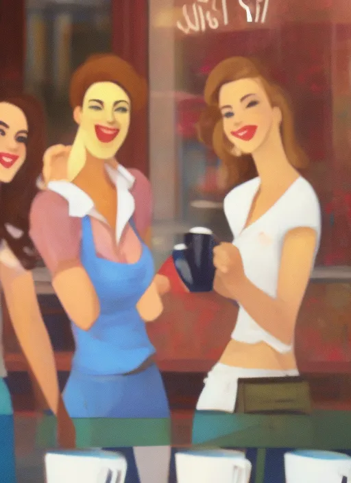 pretty women at coffee shop