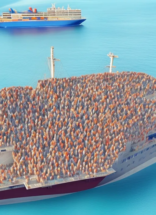 Make big ship with lot more people 