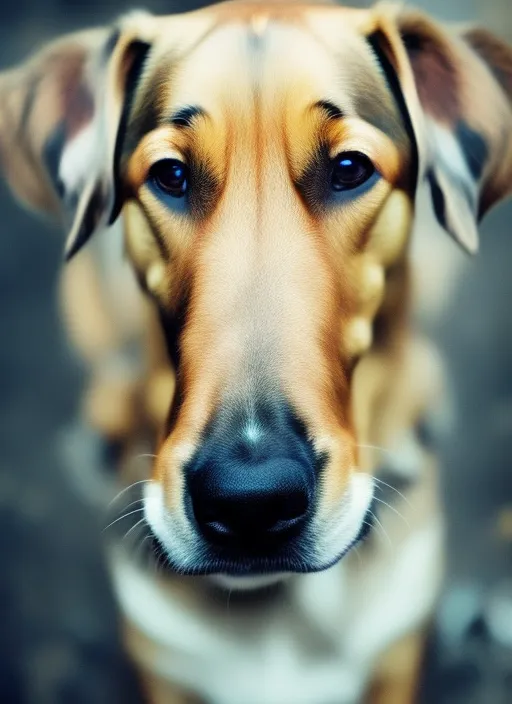 a beautiful puppy lonely on a rainy day but smiling at you beautifully