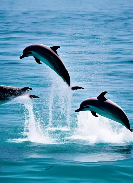 Real Dolphins with jumping