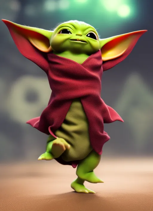 a baby Yoda DANCING