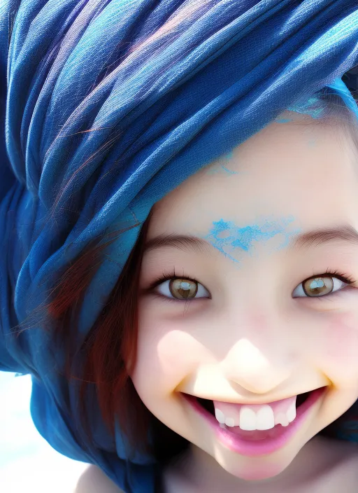 girl smile and blue sky