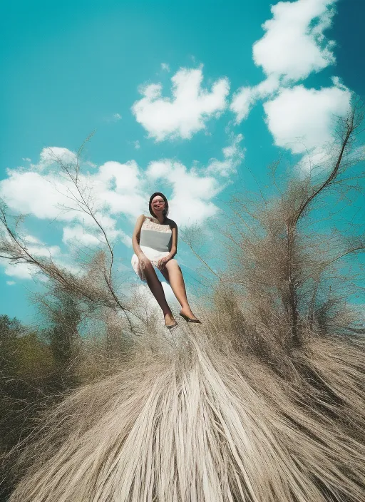 woman smile and blue sky