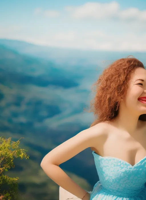 woman smile and blue sky