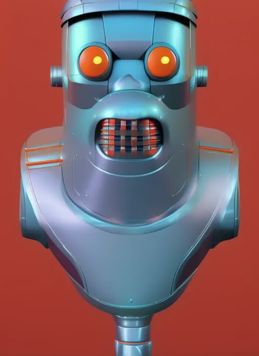 portrait of a vintage retrofuturistic robot, in hanna barbera style, 8k, high resolution, center, hyper detailed