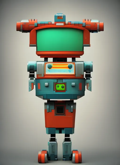 portrait of a vintage retrofuturistic robot, in hanna barbera style, 8k, high resolution, center, hyper detailed