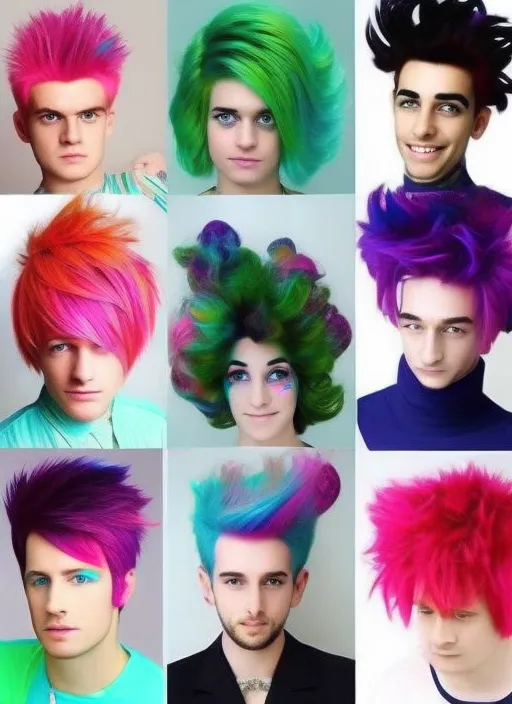 Boys colourful funny hair styles 