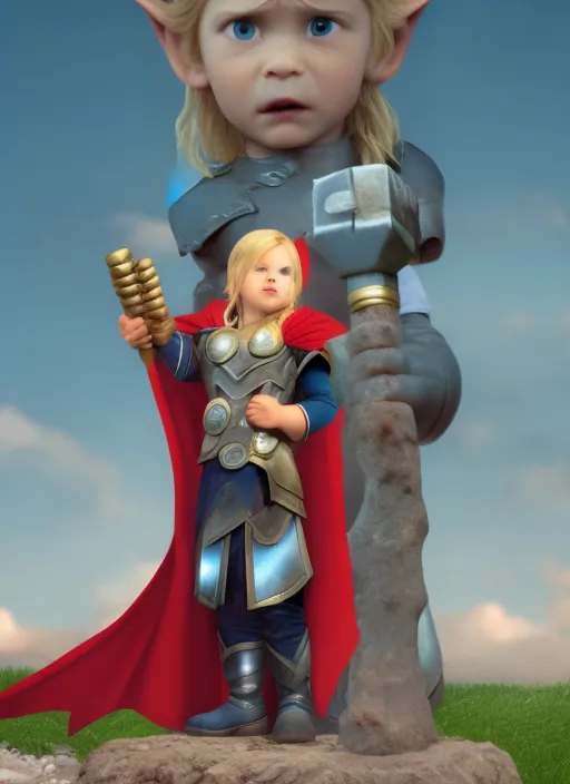 Baby Thor with mijolnir