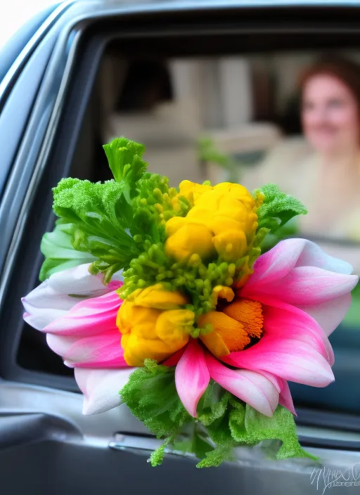 Flower opening in the car