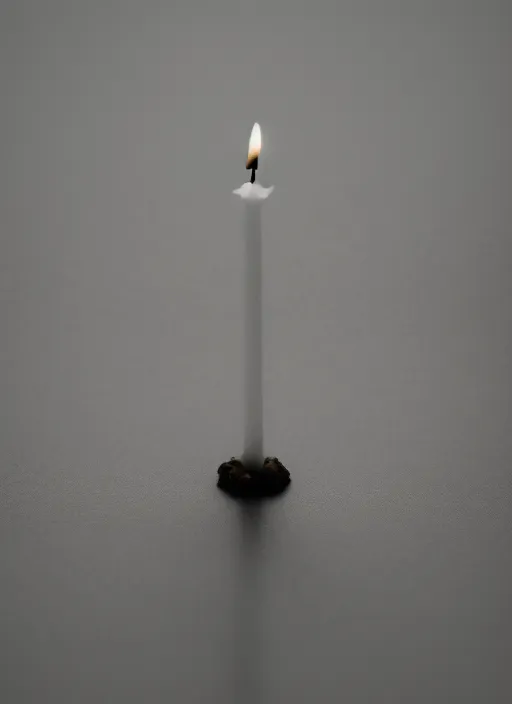 a small candle smiling in the dark with light 