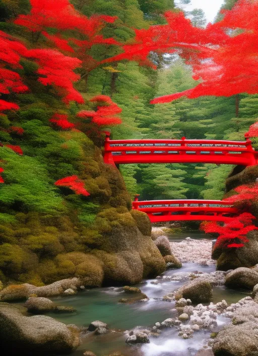 Nikko National Park red bridge